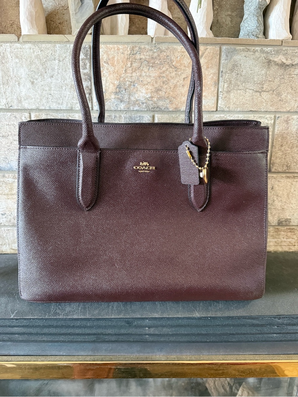 COACH Burgundy Leather Tote Bag